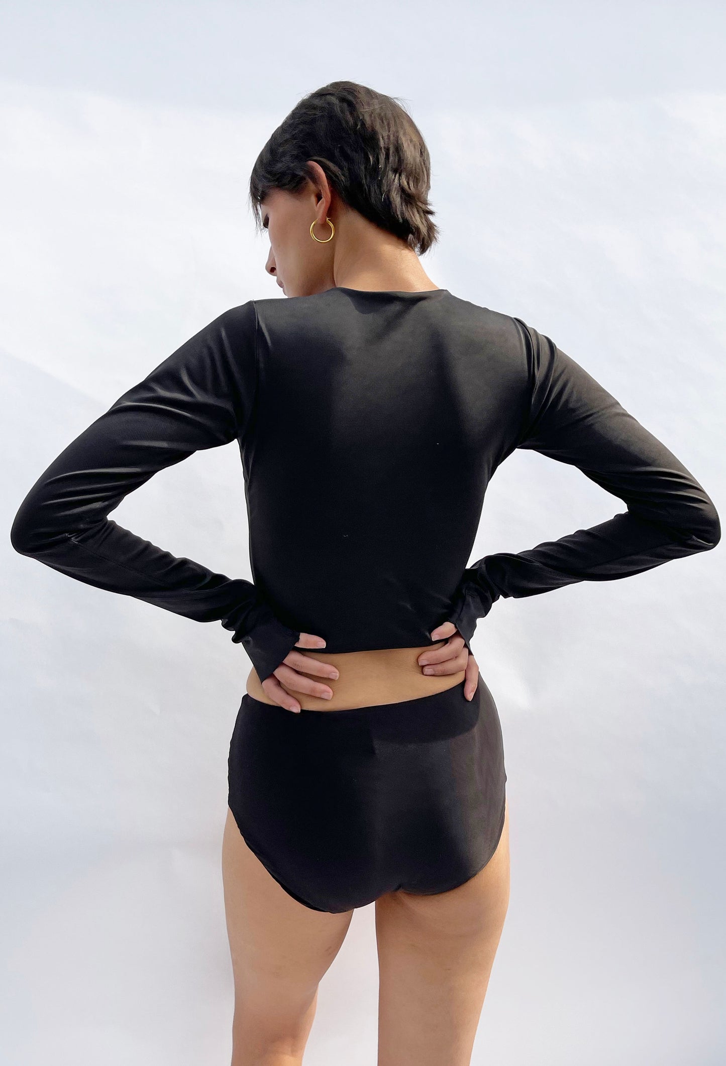 Black Mid Waist Bottom