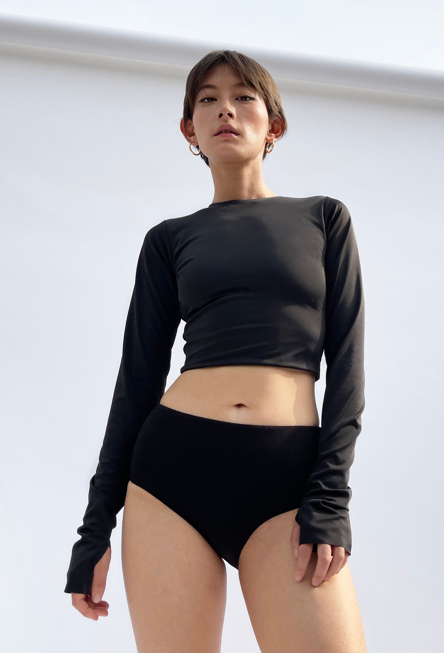 Black Mid Waist Bottom