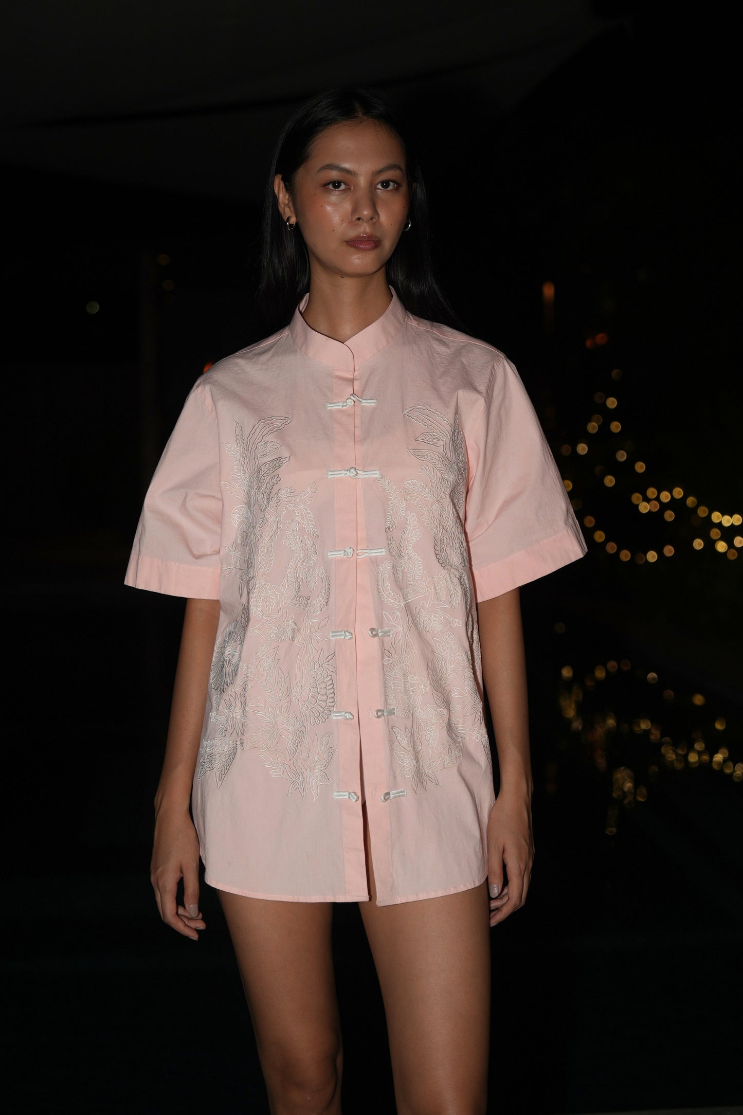 EMBROIDERED SHIRT (Blush pink)