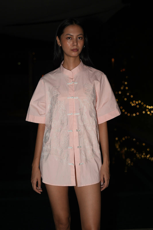 EMBROIDERED SHIRT (Blush pink)