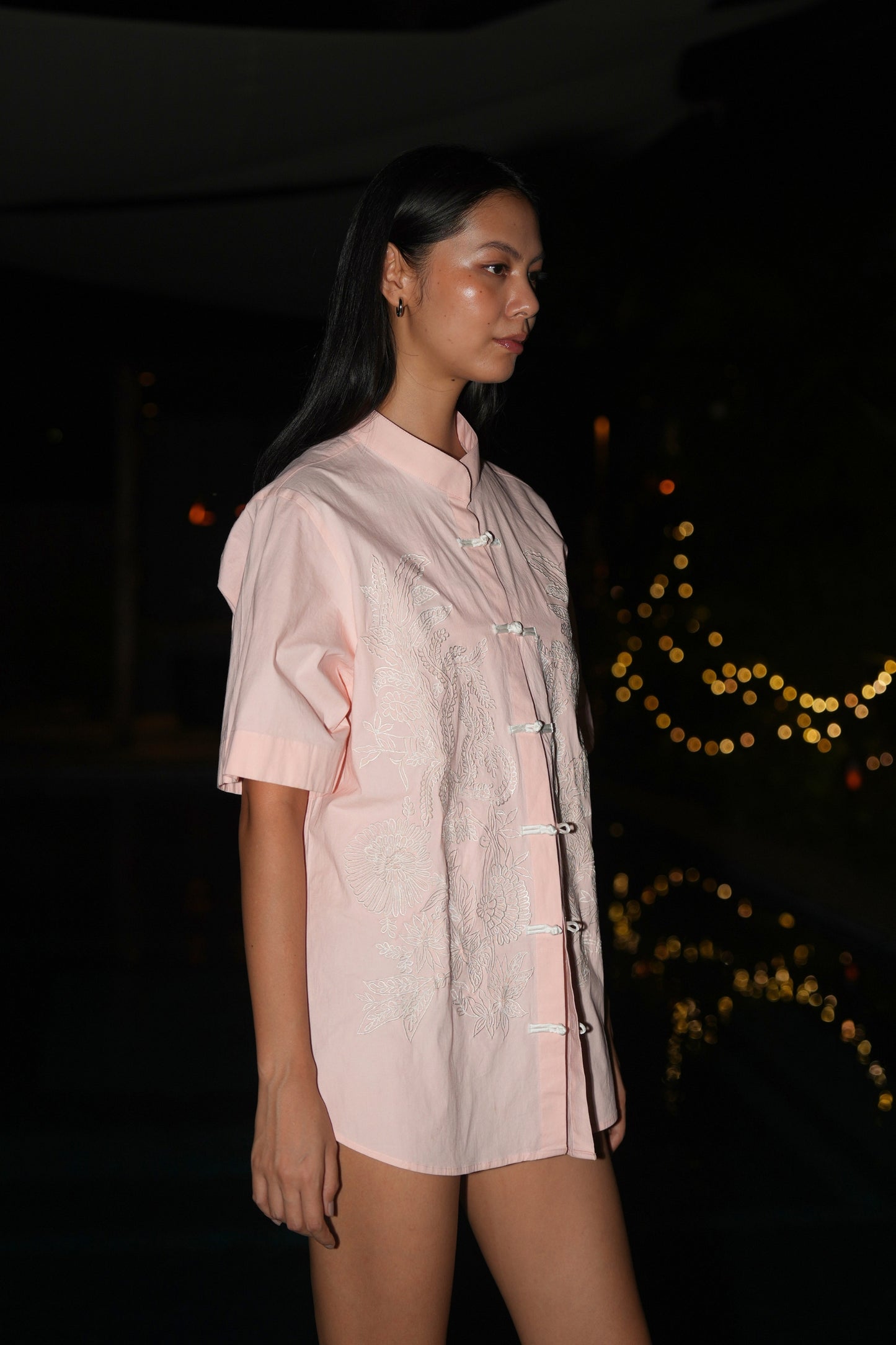 EMBROIDERED SHIRT (Blush pink)